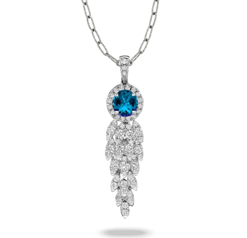 A Doves by Doron Paloma topaz and diamond necklace, available at Morgan’s Jewelers.