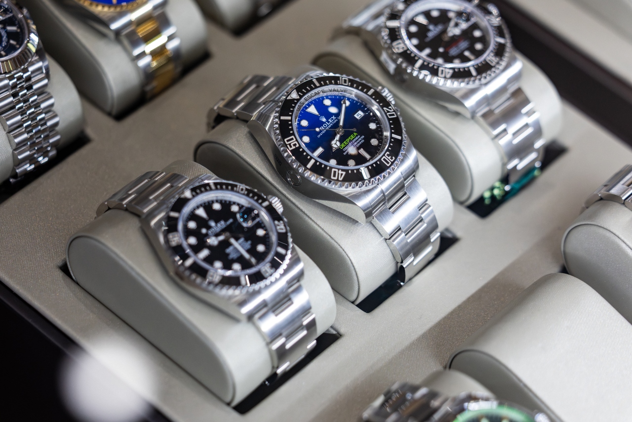 A selection of luxury watches in Morgan&rsquo;s Jewelers