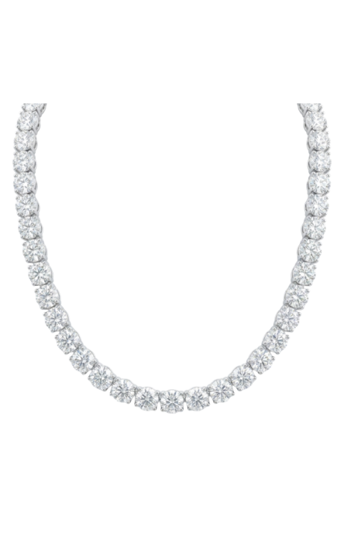 14KW DIAMOND TENNIS NECKLACE, MIRACLE HEAD SETTING, 125 RDS = 5.01CTW, H-I VS-SI1, 16.5