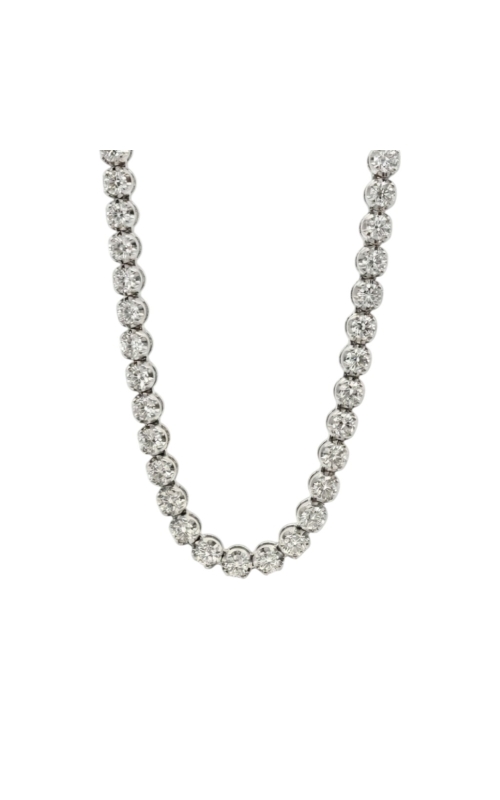14KW TENNIS NECKLACE, MIRACLE SETTING, 121 RDS = 7.61CTW, H-I VS2-SI1, 16.75