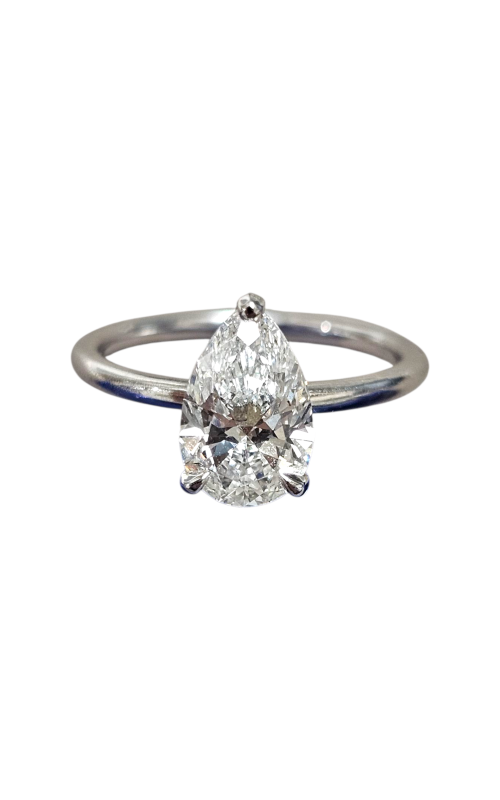 18KW 0.10CTW DIAMOND SEMI MOUNTING FOR 1.50CTW PEAR SHAPE CNTR STONE