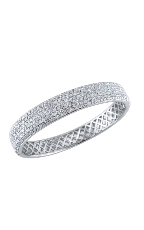 18KWG 6.0CTW PAVE DIAMOND HINGED BANGLE, MEASURES: 10MM WIDE.