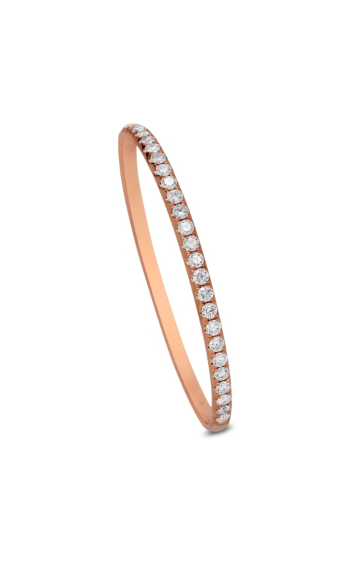 18K RG 3.00CTW OVAL SPLIT PRONG DIAMOND HALF-WAY BANGLE. 25 ROUND FC'S = 3.00CTW FH SI2