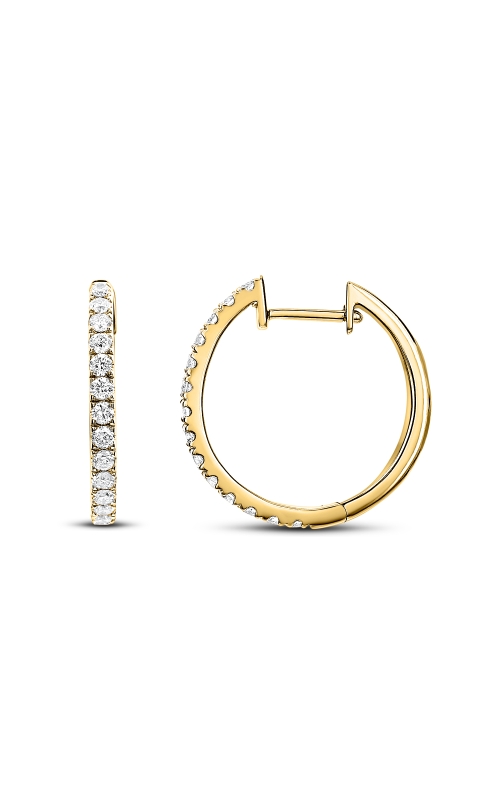 18KYG DIAMOND HOOP EARRINGS, 26 DIAS.= 0.15CTW