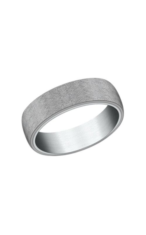 14KW AND TANTULAM WEDDING BAND WITH METEORITE PATTERN, 6.5MM, SWIRL FINISHED, SIZE 10