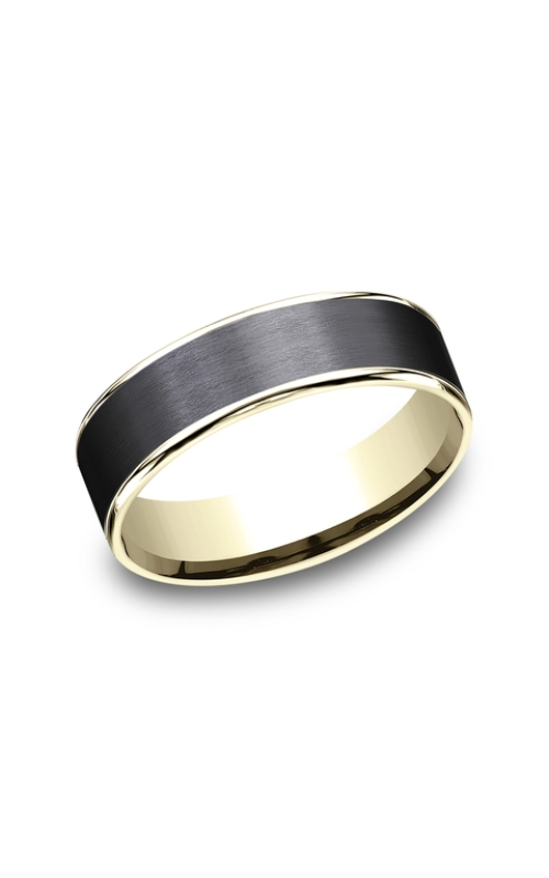 14KYG BLACK TITANIUM 6.5MM, COMFORT FIT, SATIN CENTER/POLISHED THIN EDGES SIZE 10