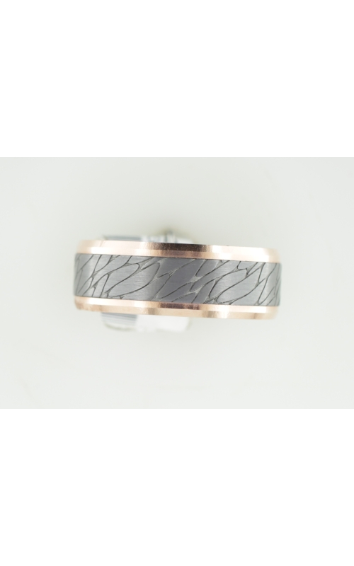 14KRG PEBBLE TANTALUM CENTER WITH RG DROP BEVEL EDGE. 8MM WIDTH