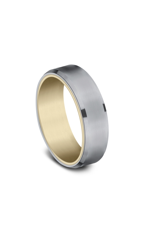 14KY 6.5MM WEDDING BAND WITH BEVELED EDGES AND AN ALL SATIN TANTALUM EXTERIOR SIZE 10