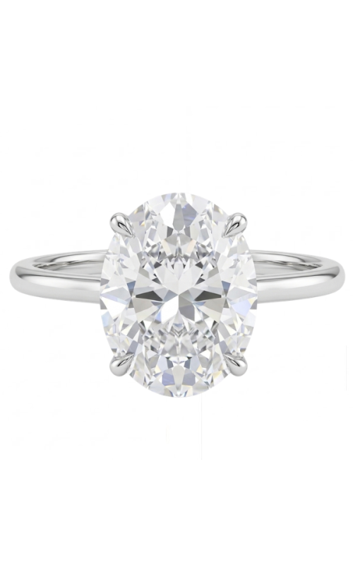14KW SOLITAIRE ENGAGEMENT RING WITH A 4 PRONG HEAD FOR A 9X7 OVAL SET ON A WHISPER THIN SHANK