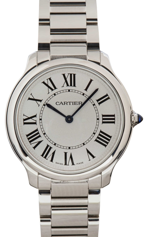 SS 36MM RONDE MUST DE CARTIER SILVER ROMAN DIAL WGC-33663