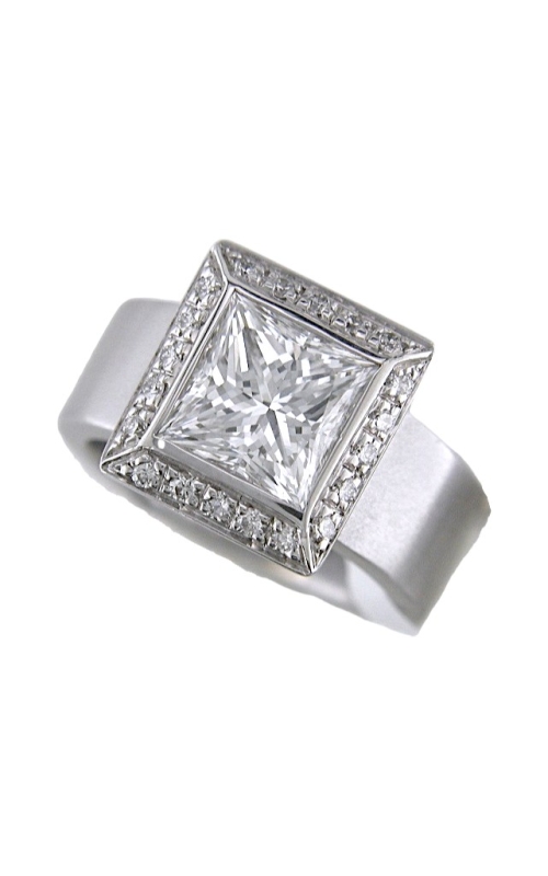 18KWG DIAMOND SEMI-MOUNT, SQUARE SHAPE HEAD W/ BEZEL SET SQUARE DIAMOND (APPROX 2.25CT SIZE) W/ SIN