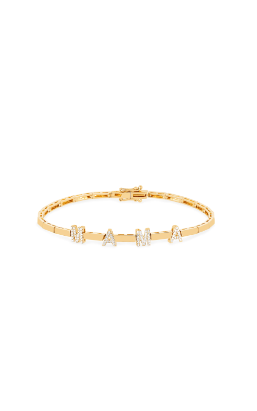14KY GOLD BRACELET DIAMOND MAMA LETTERS, 6MM, 6.5INCHES, 0.14CTW DIAMONDS