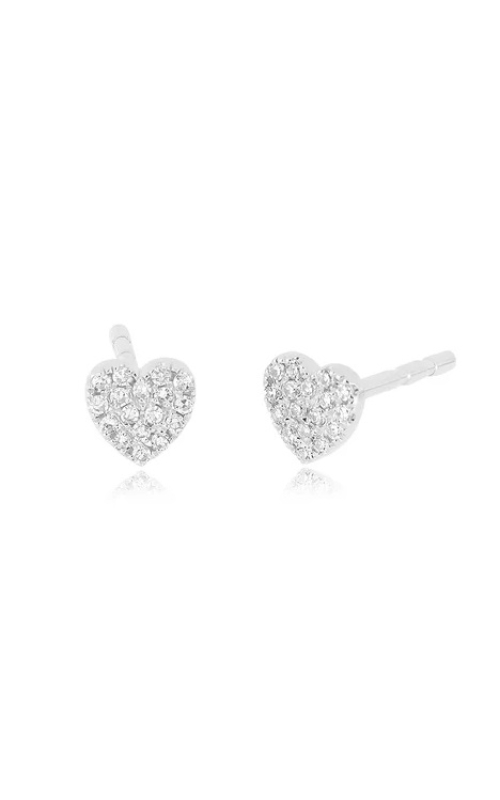 14KW BABY DIAMOND HEART STUD, 17RDS=0.04CTW, 0.50grams, (SINGLE), FRICTION BACKINGS