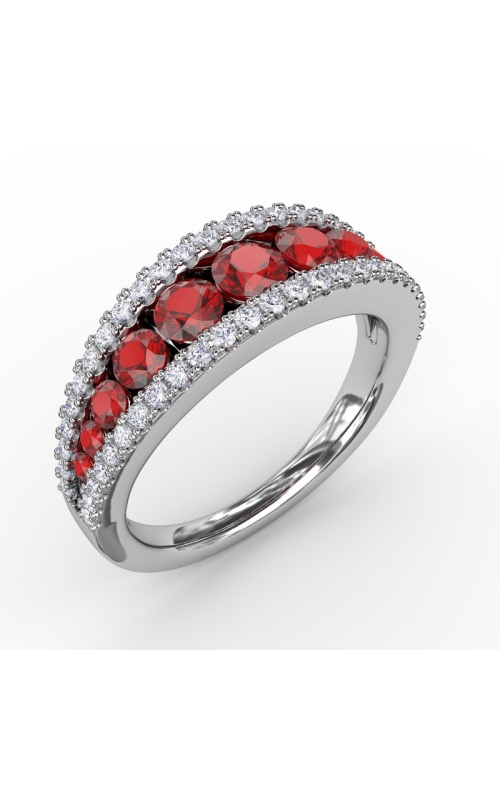 14K WG 1.51CTW RUBY AND DIAMOND CHANNEL SET RING