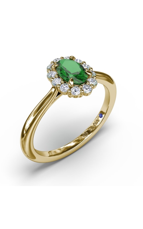 14K YG 0.66CTW DIAMOND AND EMERALD FASHION RING