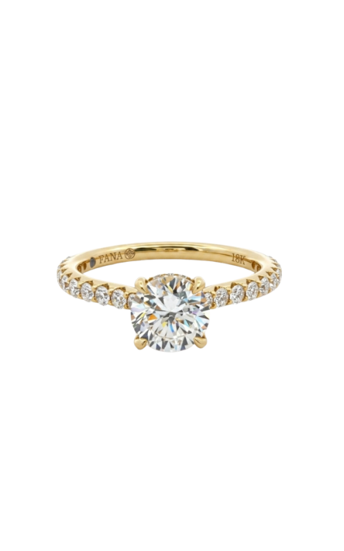 18KY 0.48CTW DIAMOND ENGAGEMENT RING WITH A 4 PRONG SET 1.02CT CZ CENTER STONE WITH HIDDEN, PEAKABOO