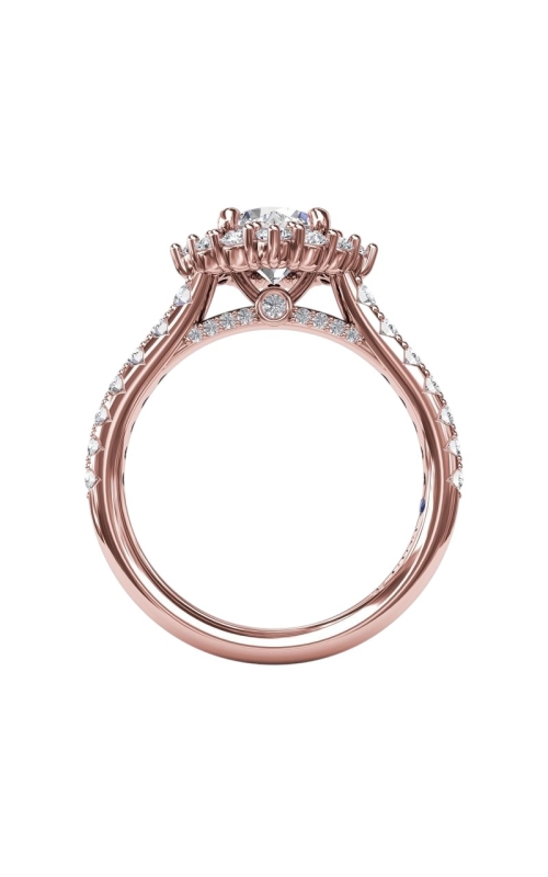 18KR 0.73CTW DIAMOND ENGAGEMENT RING SET WITH A 1CT ROUND CZ CENTER WITH A HALO THAT HAS A LARGER RO