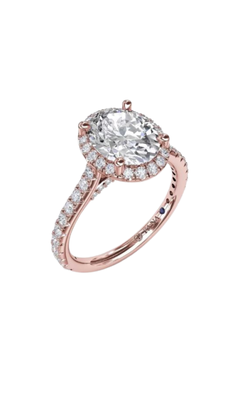 18KR 0.57CTW DIAMOND ENGAGMENT RING WITH 7.8X7.3MM CUSHION CZ CENTER WITH HALO, PEAKABOO DIAMONDS,