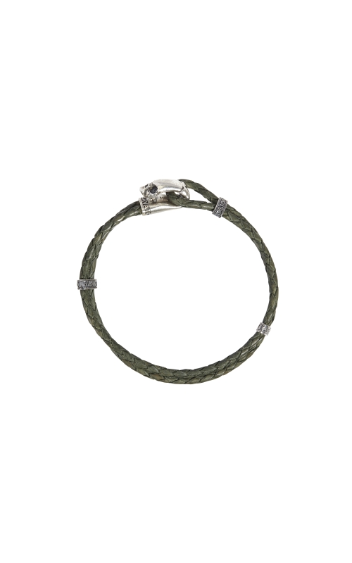 Green Braided Leather Bracelet STB-27717