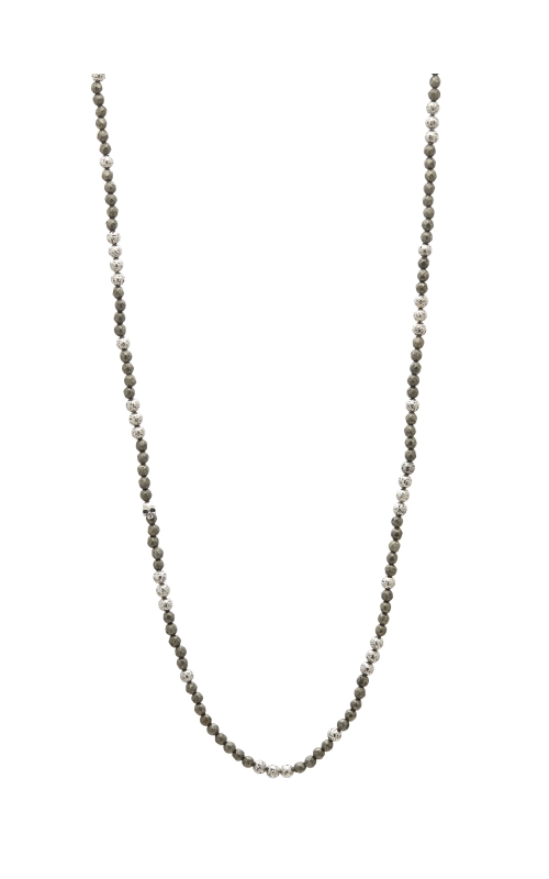 Silver & Pyrite Beaded Necklace STC-27725