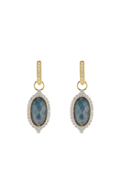 OVAL LABRADORITE/ BLACK ONYX EARRINGS AEC-26662