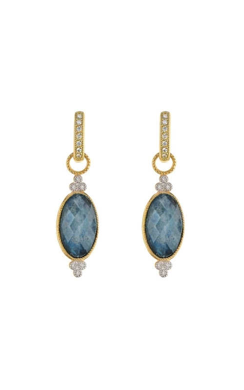 OVAL LABRADORITE/ BLACK ONYX EARRING CHARM  AEC-25857
