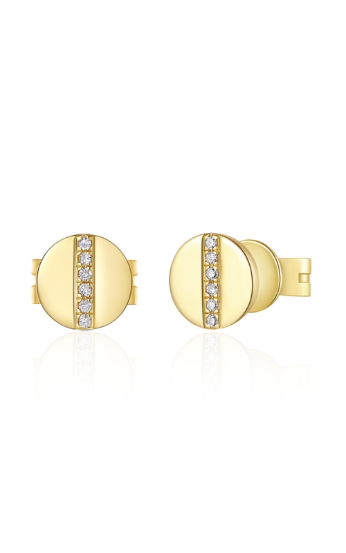 14KY DIAMOND STUD EARRINGS, 12RDS=0.03CTW, 1.32grams. FRICTION BACKS