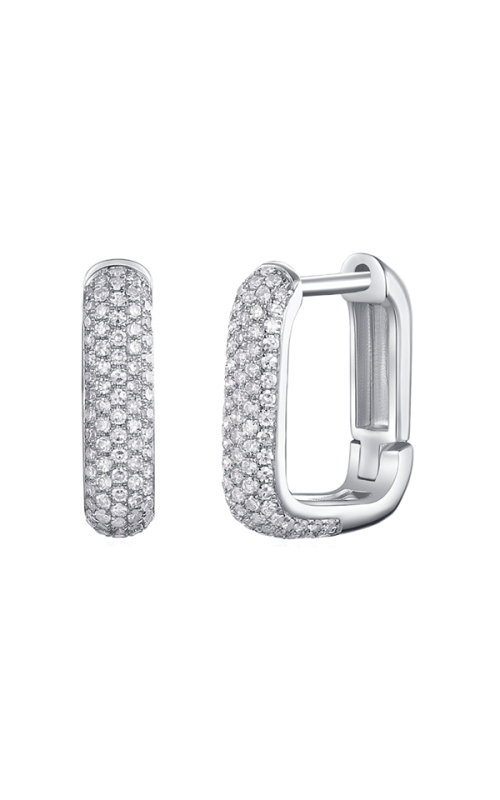 14KW SQUARE HOOP DIAMOND HUGGIE EARRINGS, PAVE SET 188RDS=0.44CTW, 2.70grams. SNAPDOWN POSTS