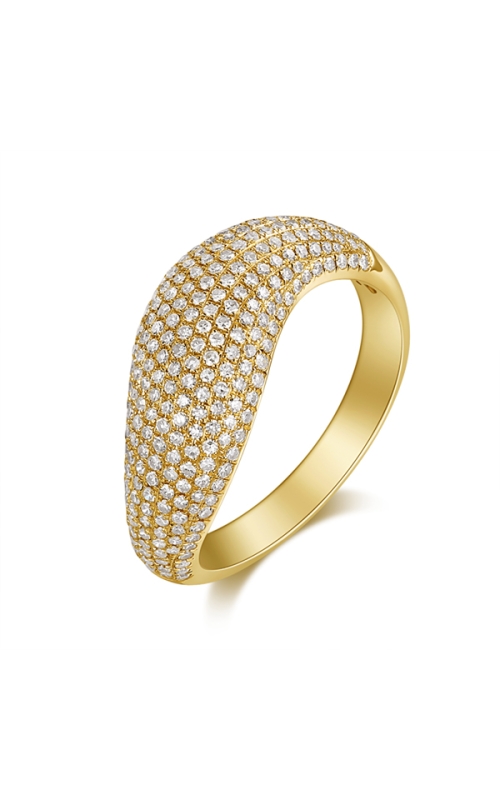 14KY DIAMOND 'WAVE' RING, 259RDS=0.72CTW, PAVE SET, HIGH POLISH SHANK, SIZE 7 , 3.24grams.