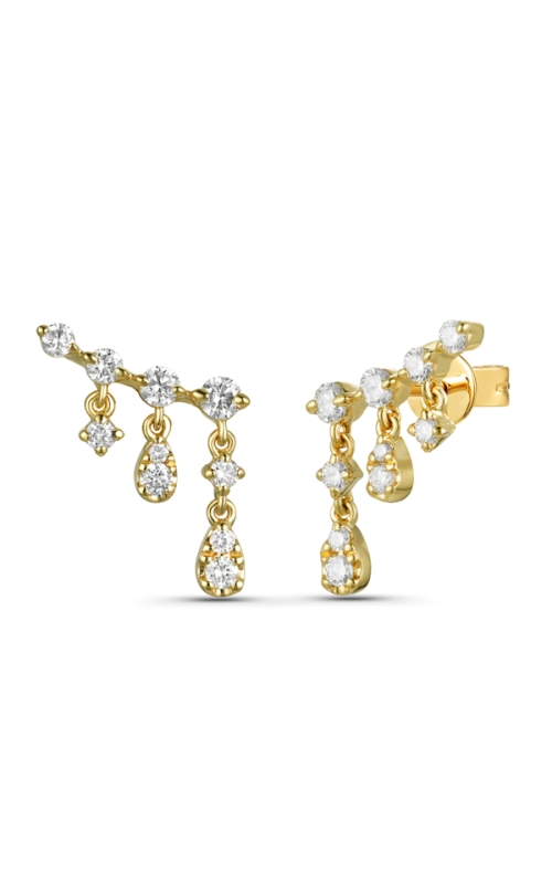14KY DIAMOND DRIP LAYER EARRINGS, 20 DIAS=0.42CTW