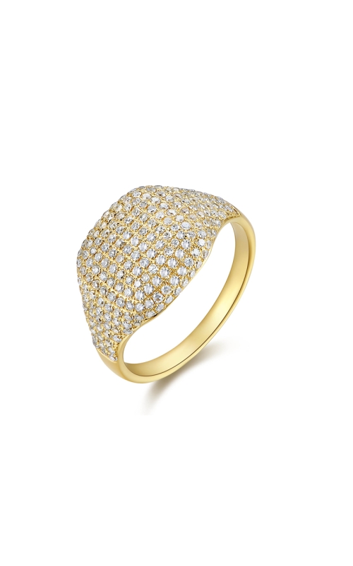 14KY DIAMOND SIGNET RING, 207 DIAS= 0.51CTW