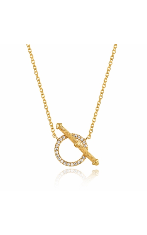 14KY TOGGLE DIAMOND NECKLACE, 21 DIAS=0.07CTW, 18 CHAIN