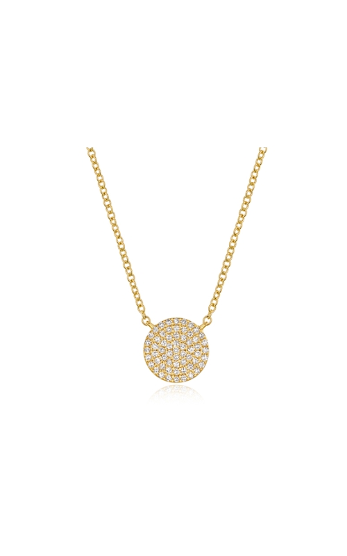 14KY DIAMOND DISC NECKLACE, 10 DIAS= 0.03CTW, 18 CHAIN
