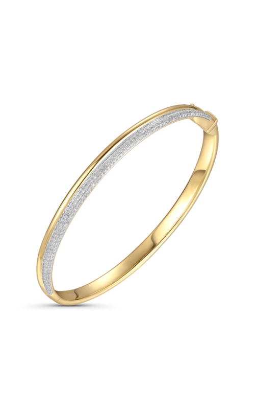 14KY DOUBLE ROW BANGLE, WITH HALF DIAMOND ROW ACCENT, 211 DIAS=0.65CTW, BUTTON ACTIVATED CLASP AND F