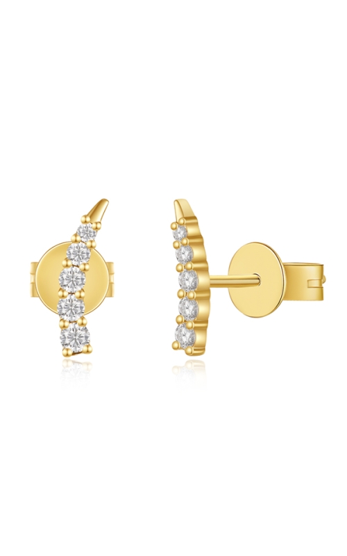 14KY 0.19CTW DIAMOND HORN STUD EARRING,10 DIAS