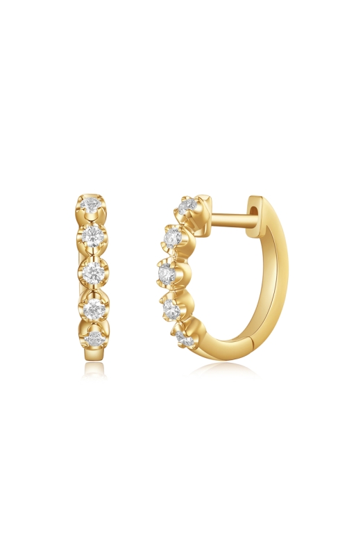 4KY DIAMOND HUGGIE HOOP EARRINGS, 10DIAS=0.16CTW, HINGE BACKINGS