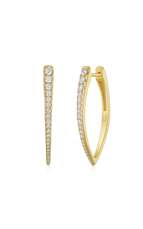 14KY MARQUISE-SHAPED DIAMOND HOOP EARRINGS, 42DIAS=0.59CTW