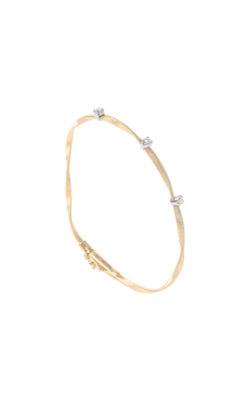 MARRAKECH 18KYG TWISTED COIL BRACELET WITH DIAMONDS, 0.15 CTW