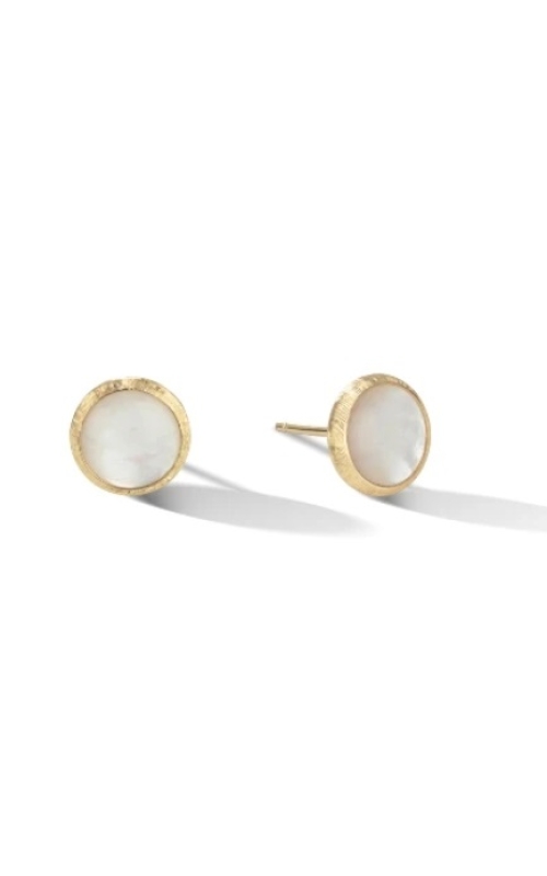 18KY MOTHER OF PEARL BEZEL SET JAIPUR STUDS ON PUSHBACKS