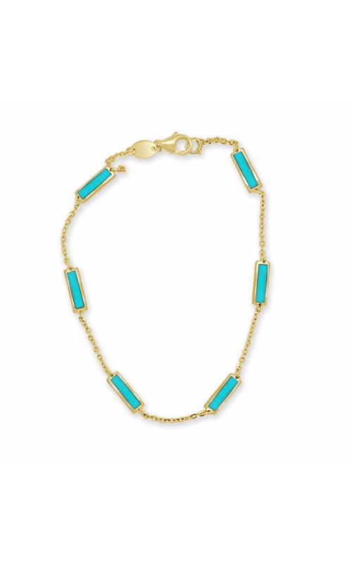14KY TURQUOISE INLAY BAR BRACELET GBC-33593