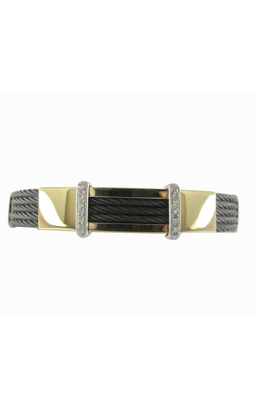 MENS BLACK STEEL CABLE BRACELET AB1-27182