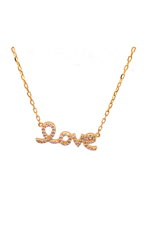 18KY DIAMOND LOVE NECKLACE APD-34322