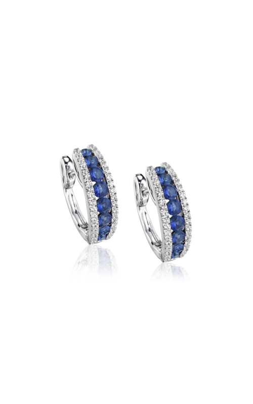 BLUE SAPPHIRE HOOP EARRINGS AEC-25745
