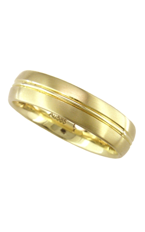 DOUBLE SCORE DOWN CENTER WEDDING BAND RWG-5705