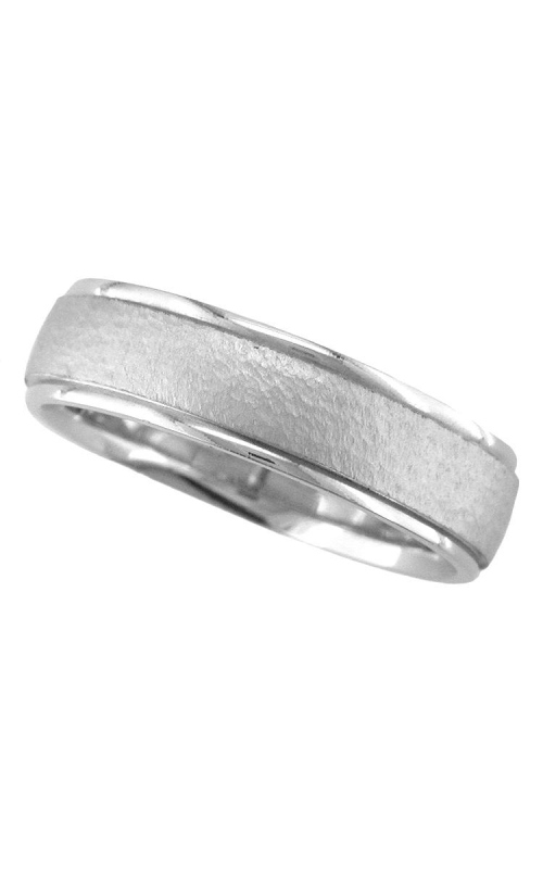 PLATINUM BAND WITH BARK FINISHED ON CENTER RWG-3497