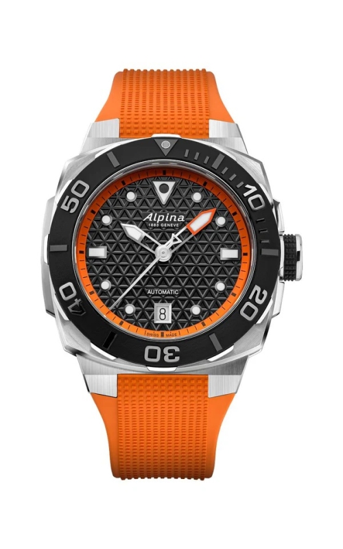 ALPINA 39MM EXTREME SEASTRONG BLACK WAFFLE INDEX DIAL