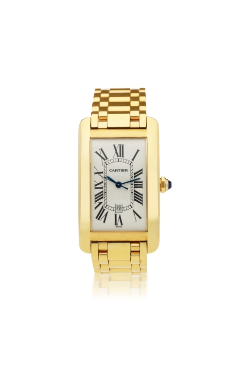 PRE-OWNED 45X27MM 18KY CARTIER TANK AMERICAINE WGC-33500