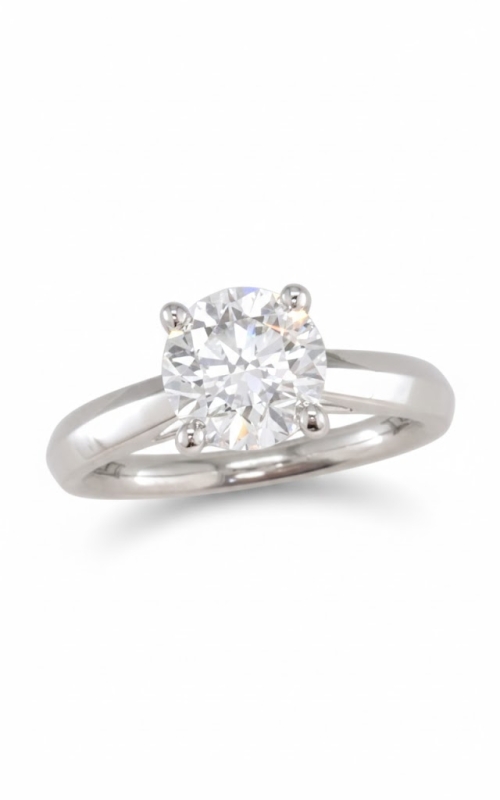 PLATINUM 7.3MM DIAMOND SOLITAIRE ENGAGEMENT RING SET WITH DR5-29785 CENTER 4 PRONG LOW SET HEAD WIT