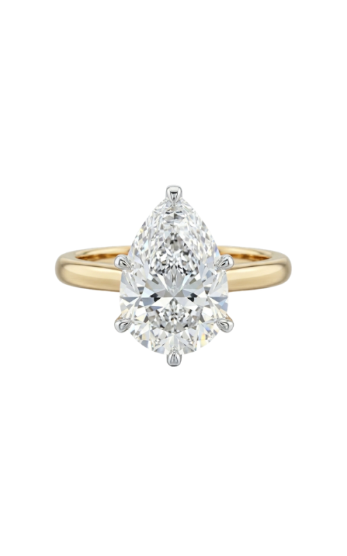 14KY/WG ENGAGEMENT RING, 3CT LAB PEAR