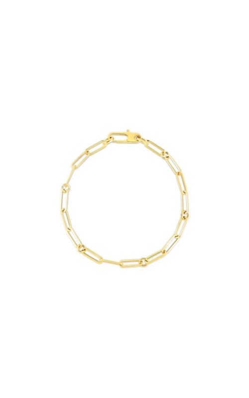 18KY PAPERCLIP AND RND LINK BRACELET 3.15G GBL-34058